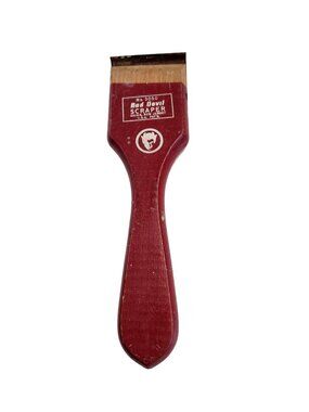 Vintage Red Devil No. 3050 Scraper With Red Wooden Handle & Metal Blade READ